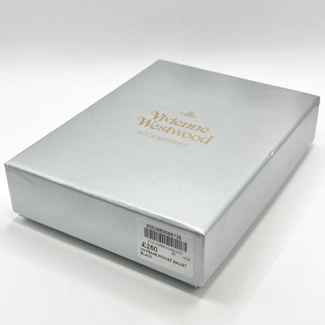 未使用 Vivienne Westwood 新品 がま口 折財布 黒 シンプル