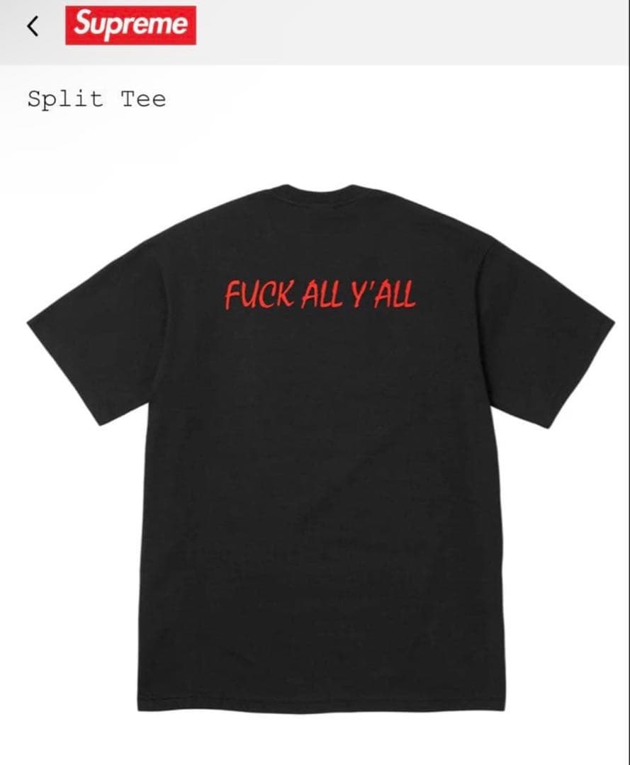 【新品】Supreme Split Tee ブラック Mサイズ