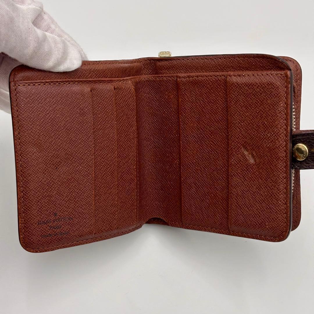 ルイヴィトン モノグラム コンパクトジップ　ミニ　 二つ折り財布　正規品