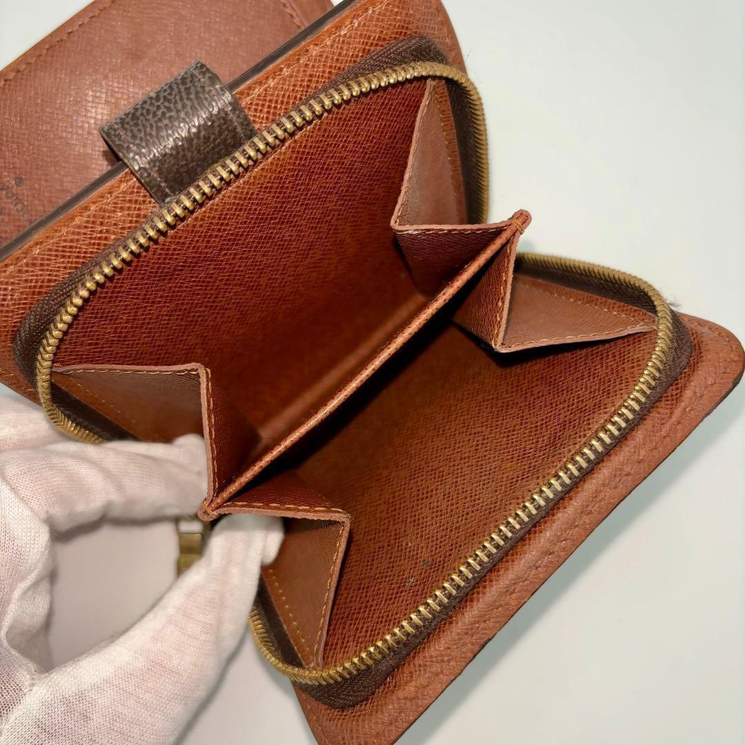 ルイヴィトン モノグラム コンパクトジップ　ミニ　 二つ折り財布　正規品