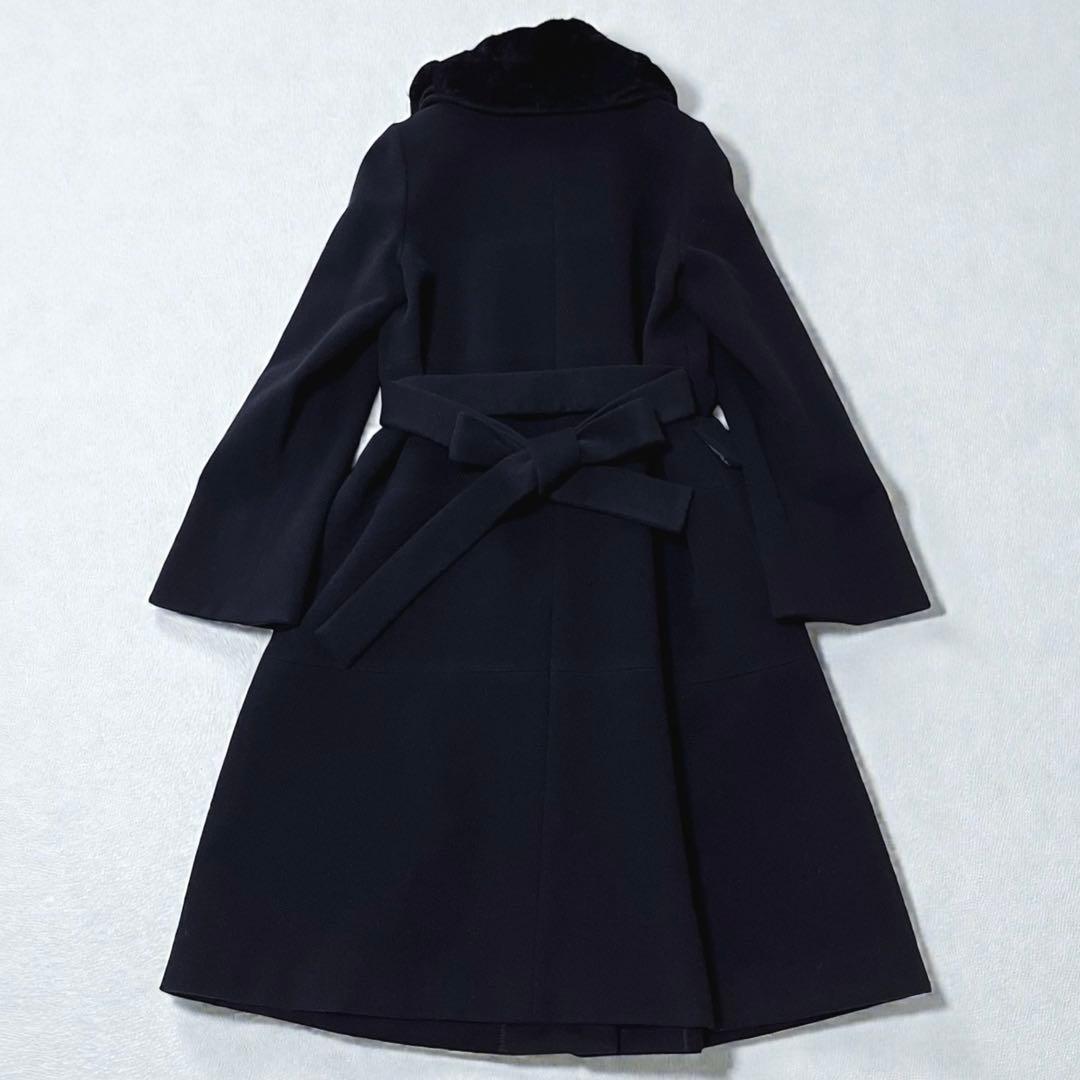 レア極美品✨TO BE CHIC カシミヤ　ラビット　ミンク　ロングコート　黒