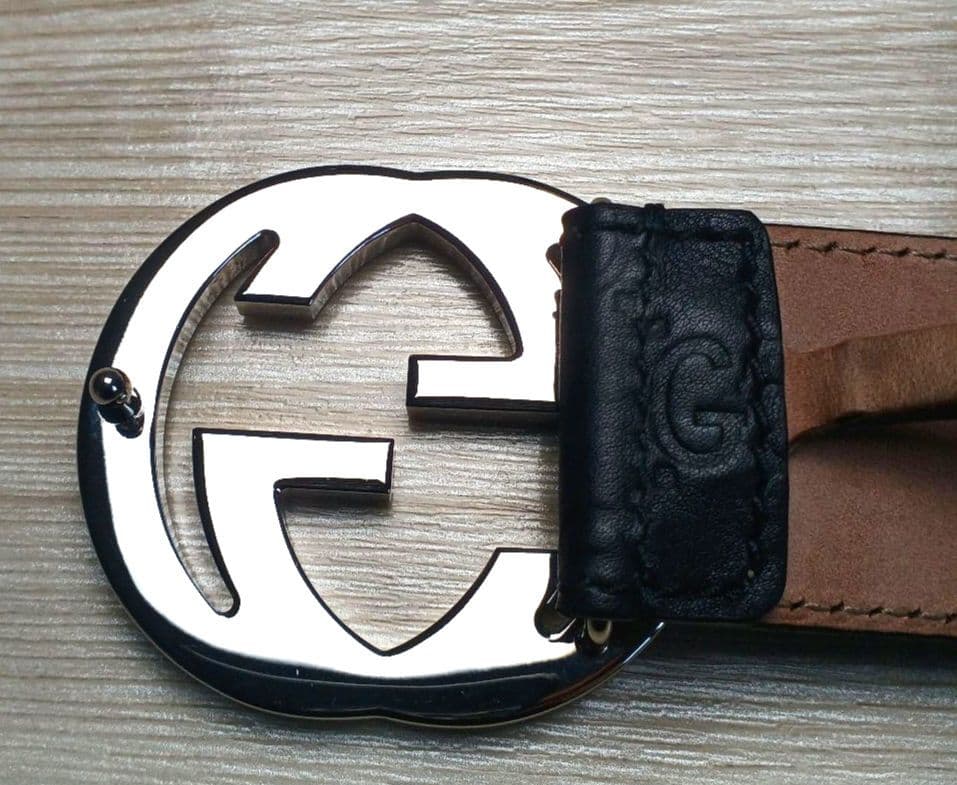 GUCCIベルト インターロッキング ブラック シルバー グッチシマ ほぼ未使用