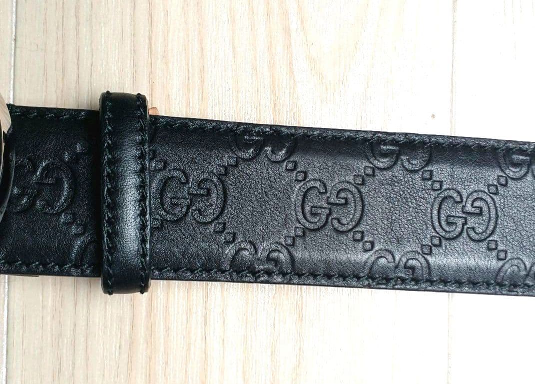 GUCCIベルト インターロッキング ブラック シルバー グッチシマ ほぼ未使用