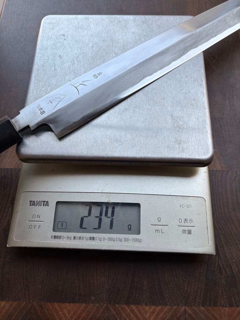 正本総本店　玉白鋼　切付　柳刃　300mm 尺　包丁　和包丁　研ぎ済　水牛柄