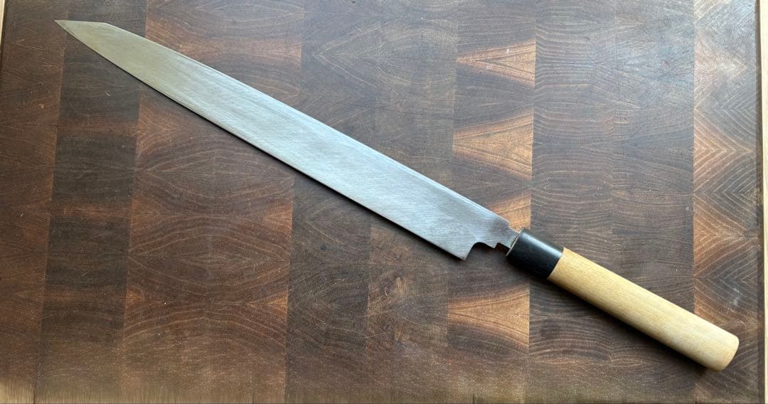 正本総本店　玉白鋼　切付　柳刃　300mm 尺　包丁　和包丁　研ぎ済　水牛柄