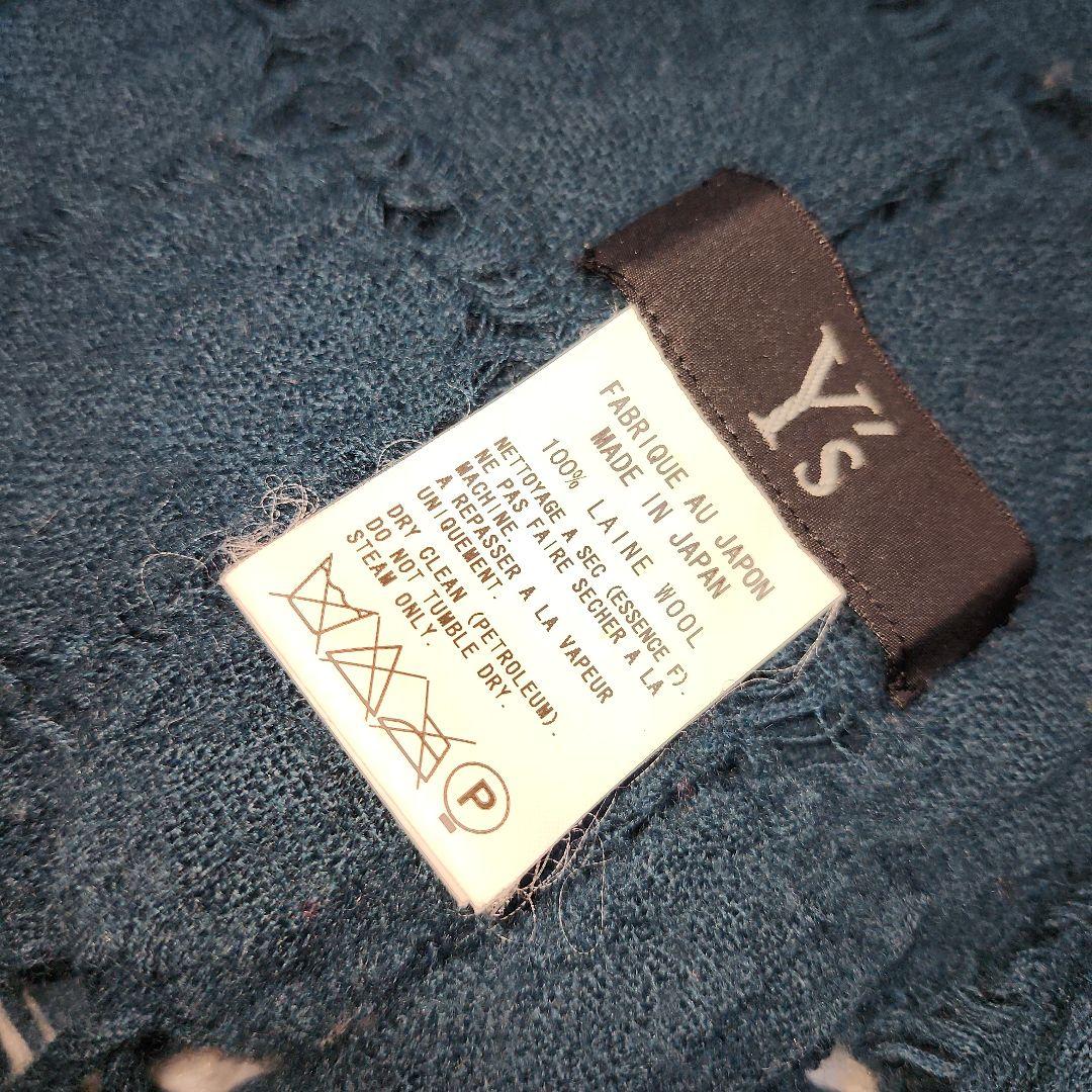 Y's　ワイズ　ダークティール　ストール　マフラー　LAINE WOOL
