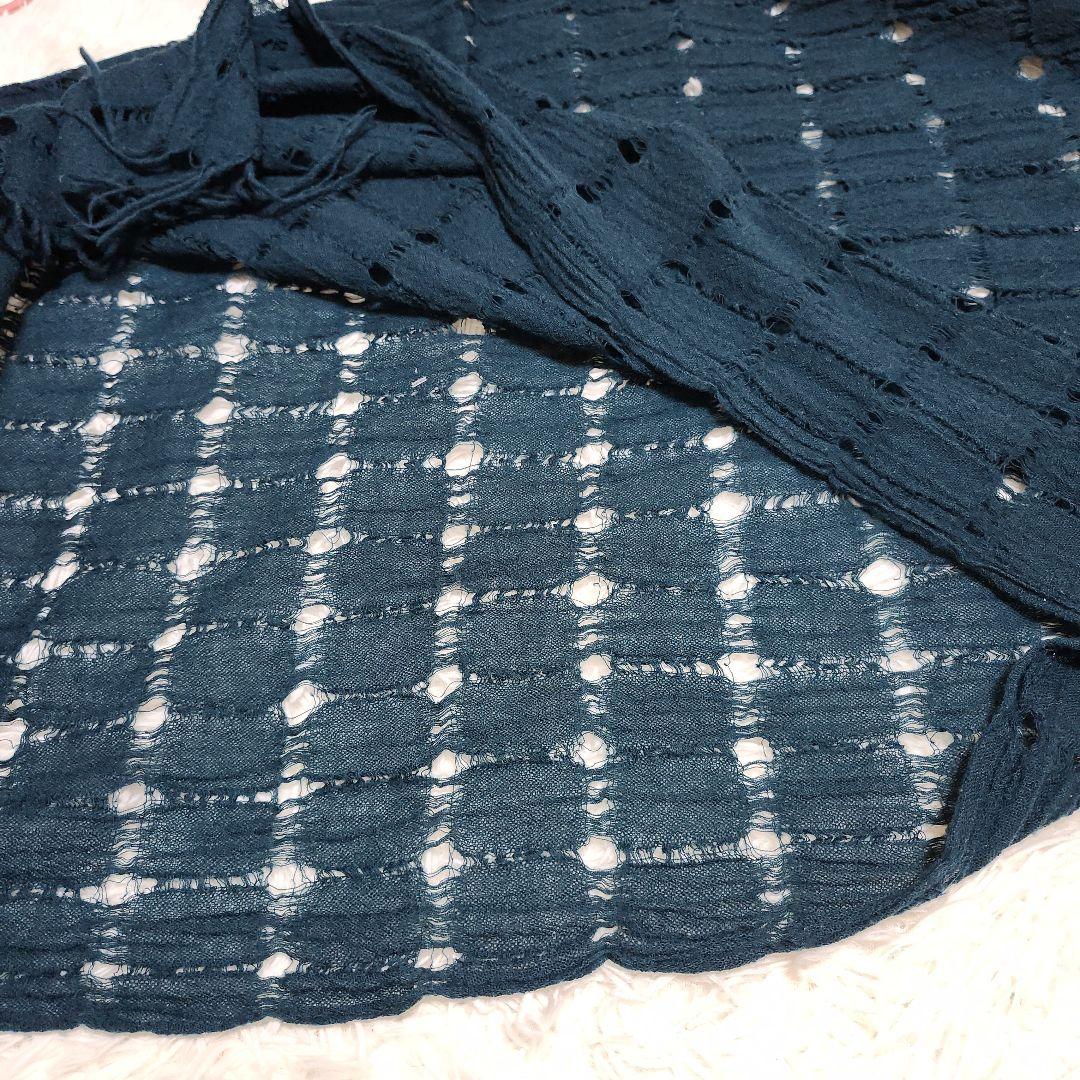 Y's　ワイズ　ダークティール　ストール　マフラー　LAINE WOOL