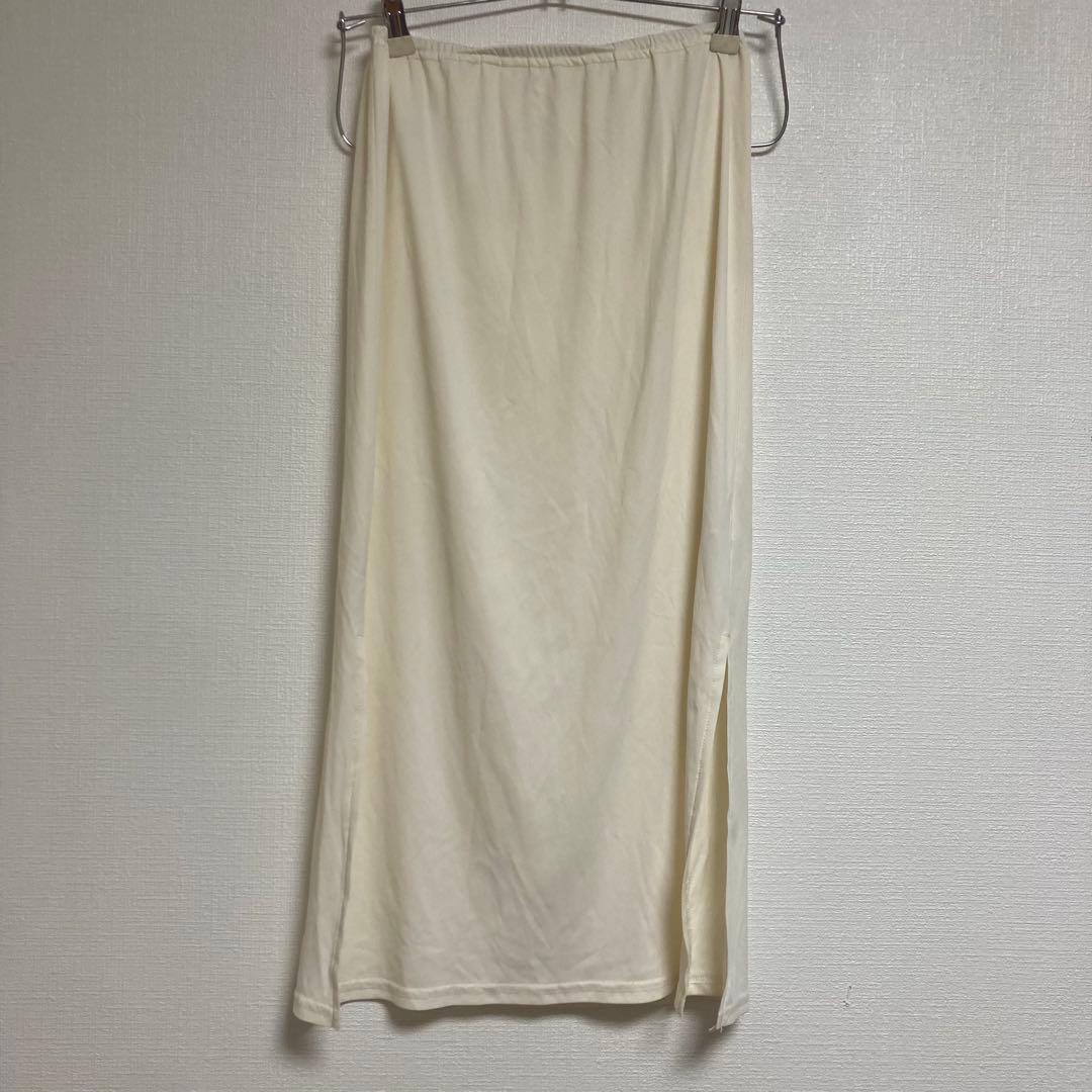 《 ENOF 》 ace long skirt ホワイト　L ペチコート付き