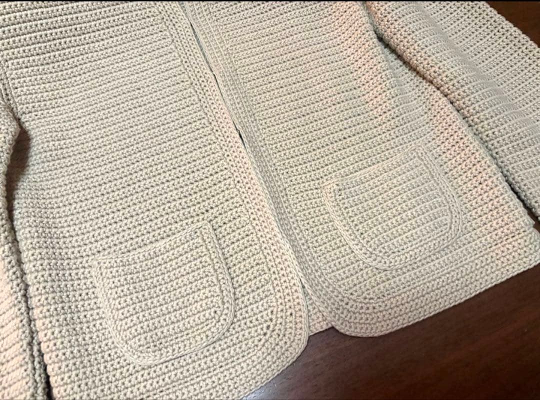 AKRIS アクリス　コットン カーディガン　ベージュM　ニット素材