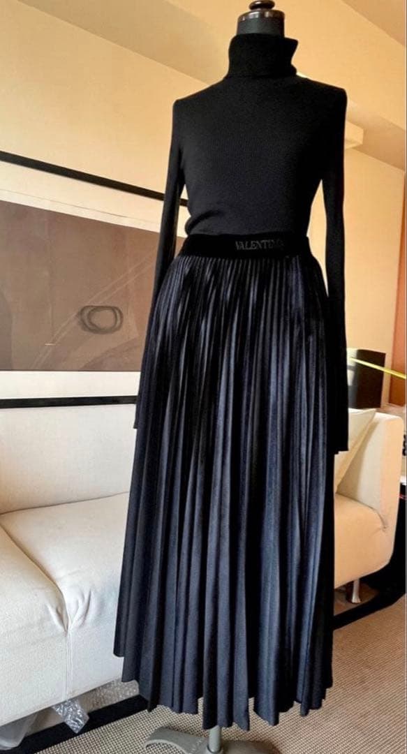 valentino★ヴァレンティノ★ウエストロゴベロアロングプリーツスカート