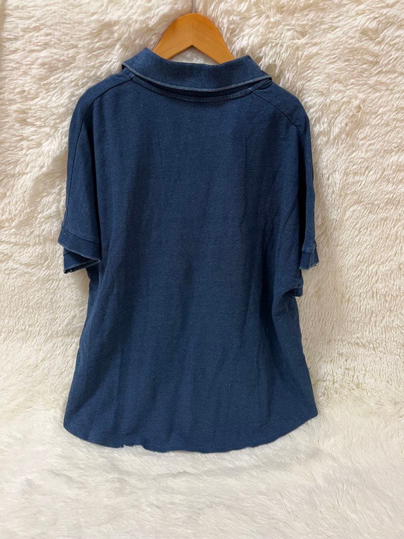 新品ラコステ　インディゴスキッパーネックポロシャツ　XL