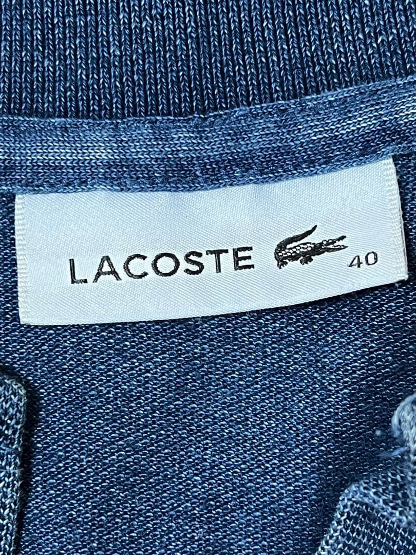 新品ラコステ　インディゴスキッパーネックポロシャツ　XL