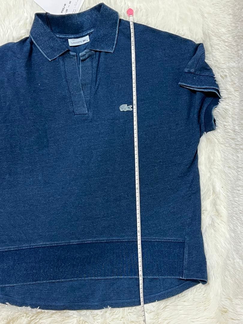 新品ラコステ　インディゴスキッパーネックポロシャツ　XL