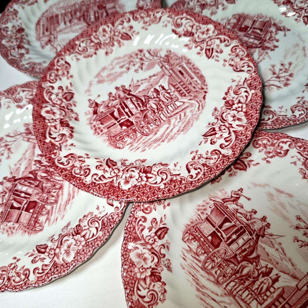 ジョンソンブラザーズ コーチングシーン ケーキ皿 17.5cm 5枚
