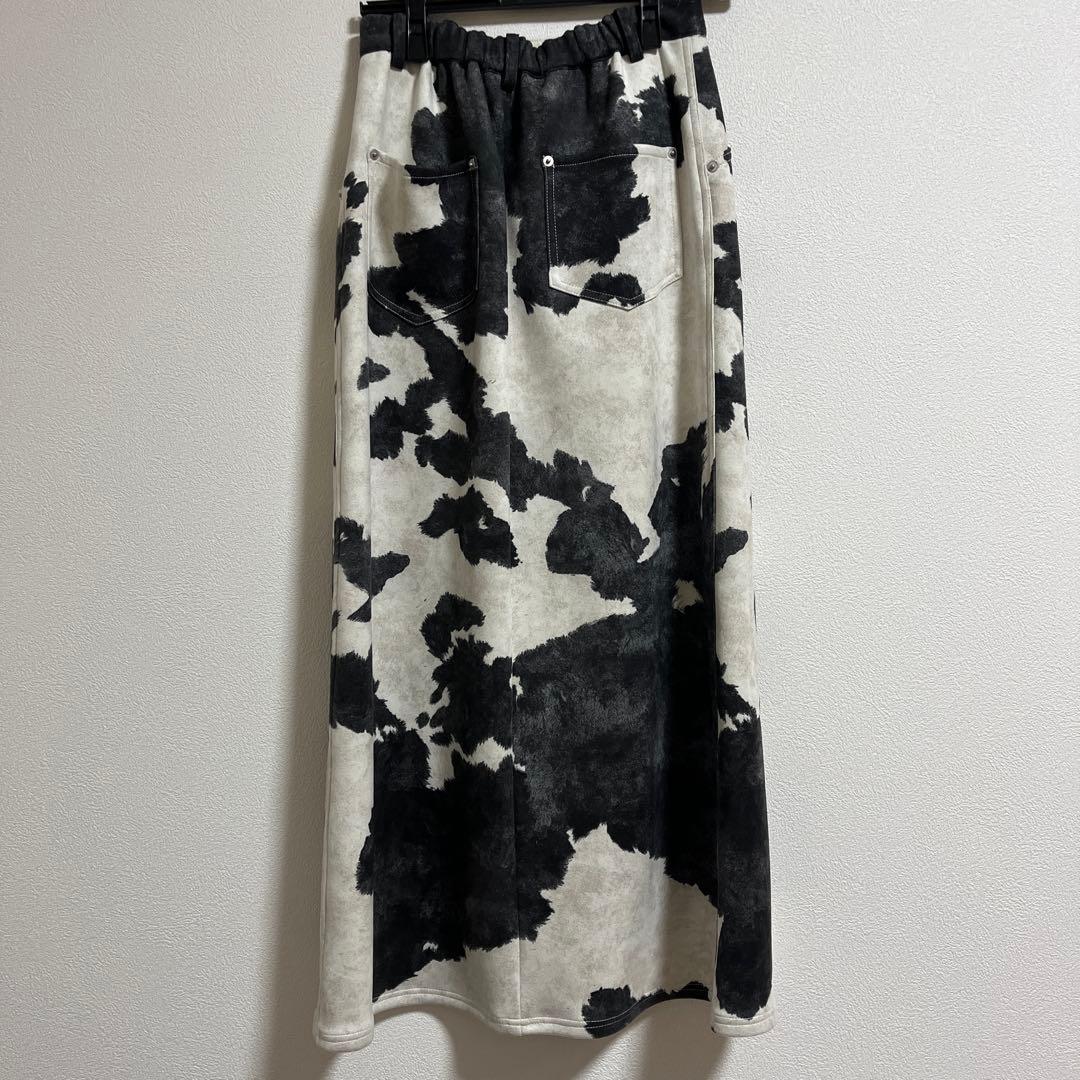 アメリ ★ COW PATTERN SUEDE LIKE SKIRT 【 S 】