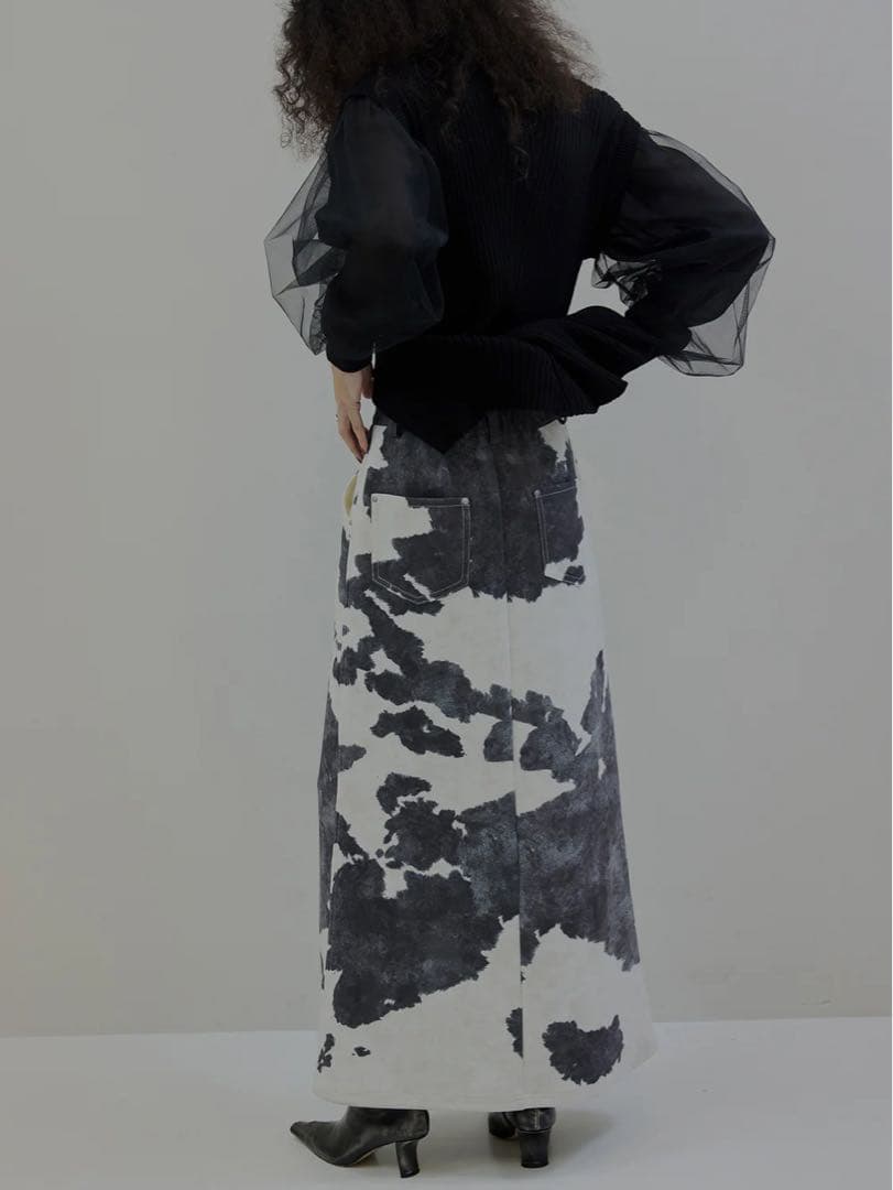アメリ ★ COW PATTERN SUEDE LIKE SKIRT 【 S 】
