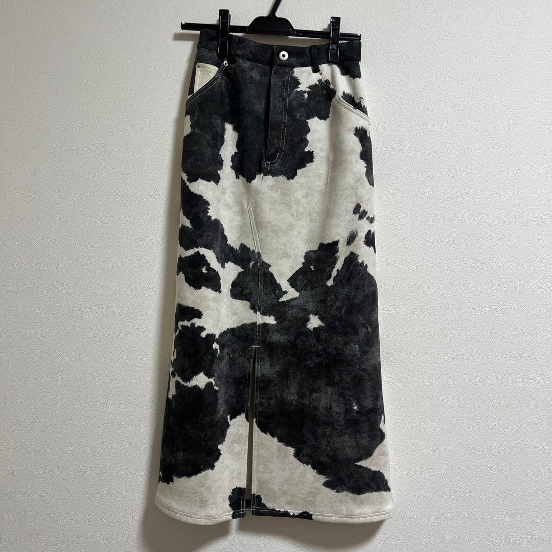 アメリ ★ COW PATTERN SUEDE LIKE SKIRT 【 S 】
