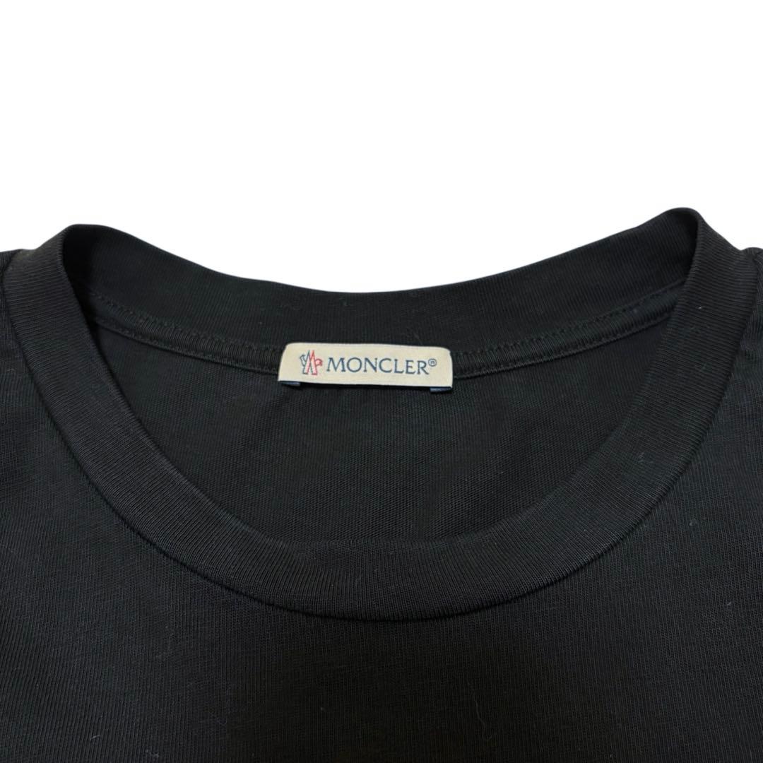 【極美品】MONCLER ロゴワッペンTシャツ ブラック　M