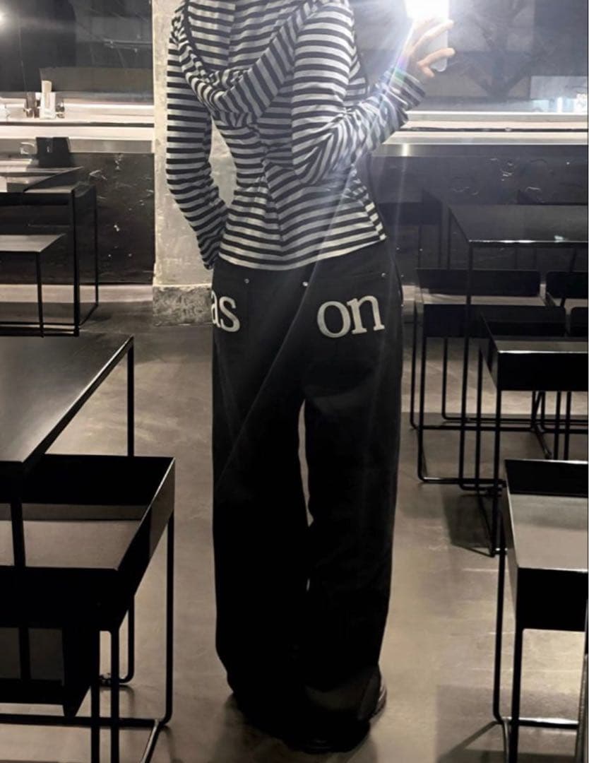韓国ASON as''on ブラック デニムパンツ　S