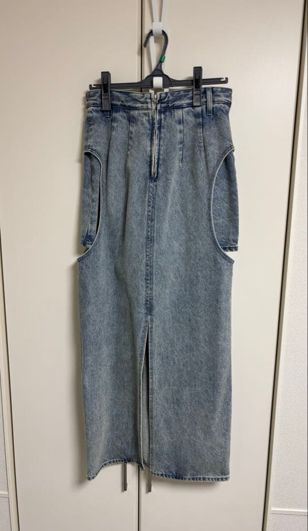 【CLANE】CIRCLE CUT LAYERED DENIM SKIRT