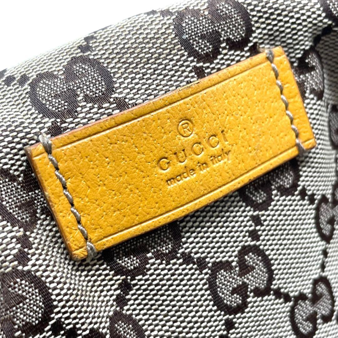 良品　GUCCI グッチ　s67 ボストンバッグ　大容量　GGキャンバス 茶　黄