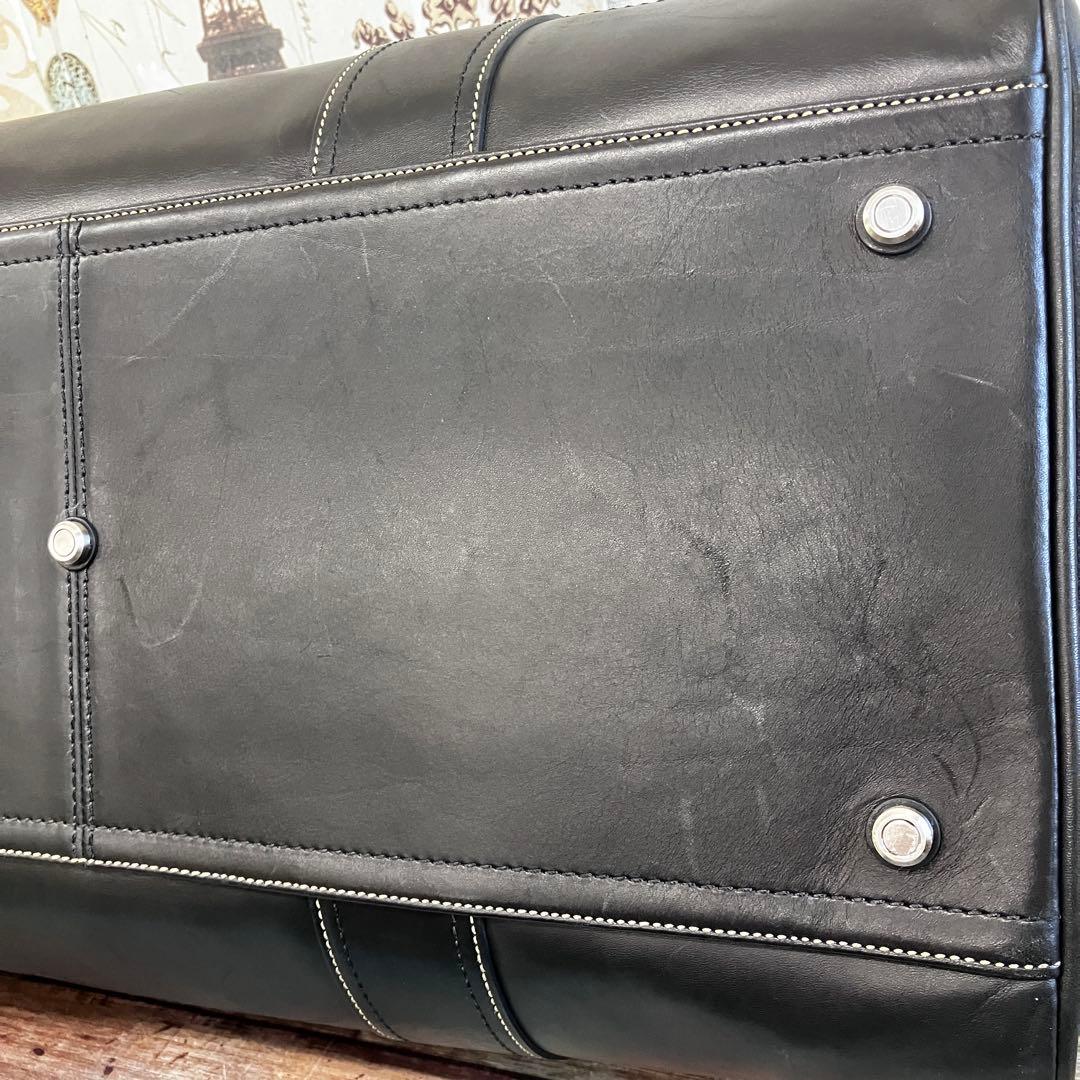 コーチ COACH ボストンバッグ レザー 黒 ブラック 大容量 旅行 2way