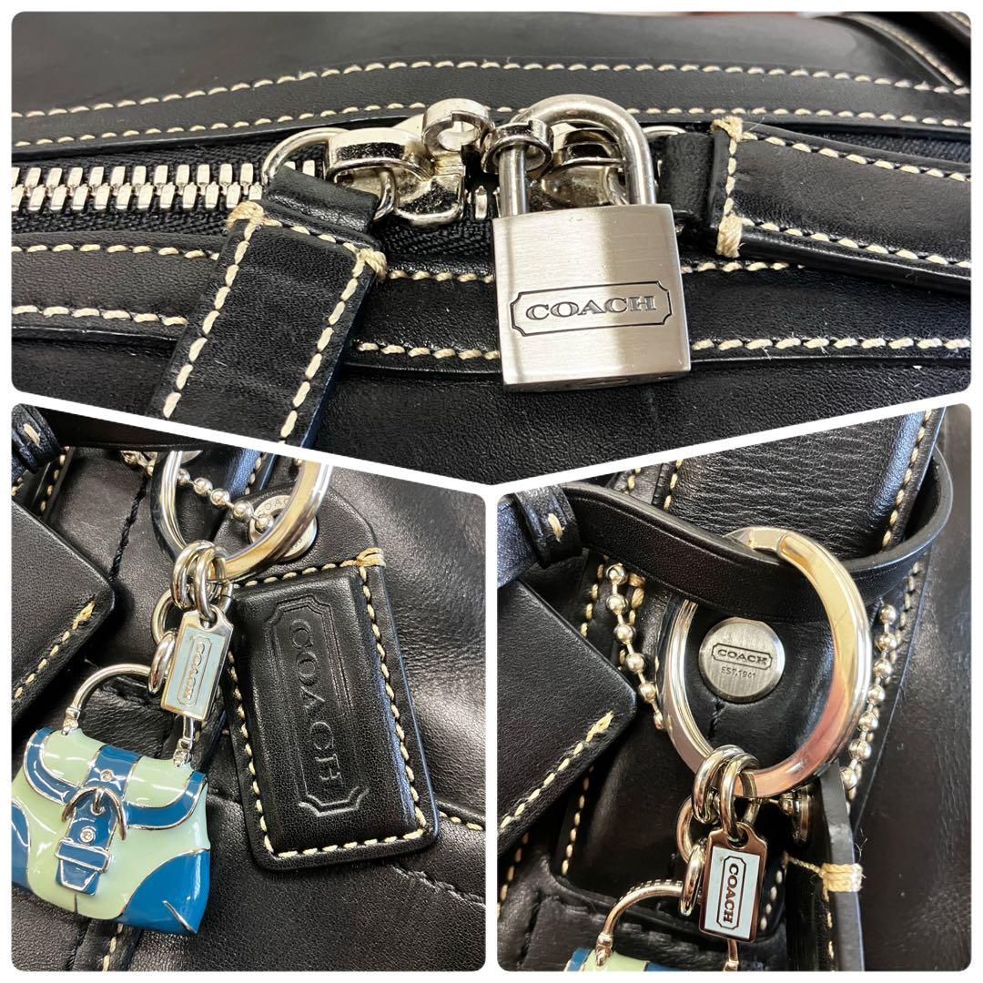 コーチ COACH ボストンバッグ レザー 黒 ブラック 大容量 旅行 2way