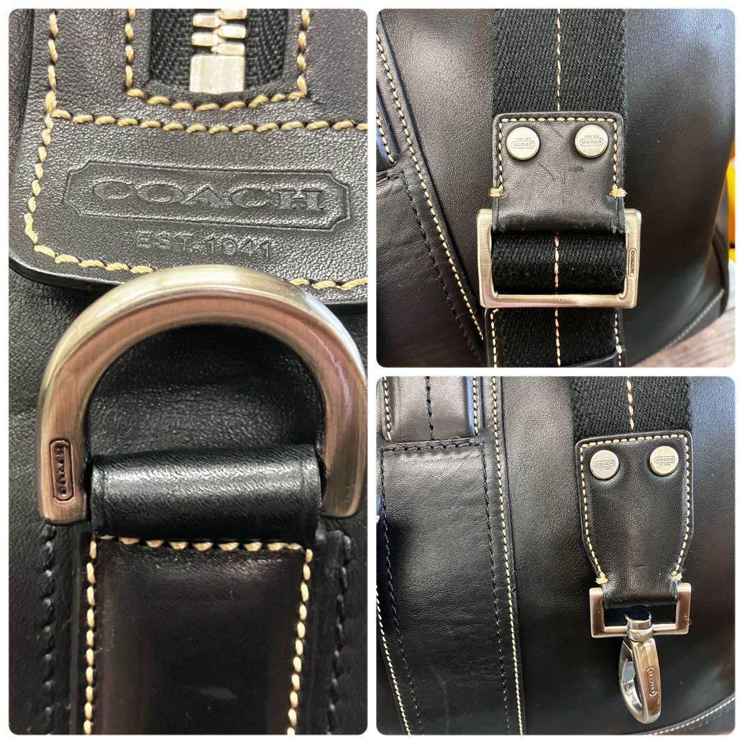 コーチ COACH ボストンバッグ レザー 黒 ブラック 大容量 旅行 2way