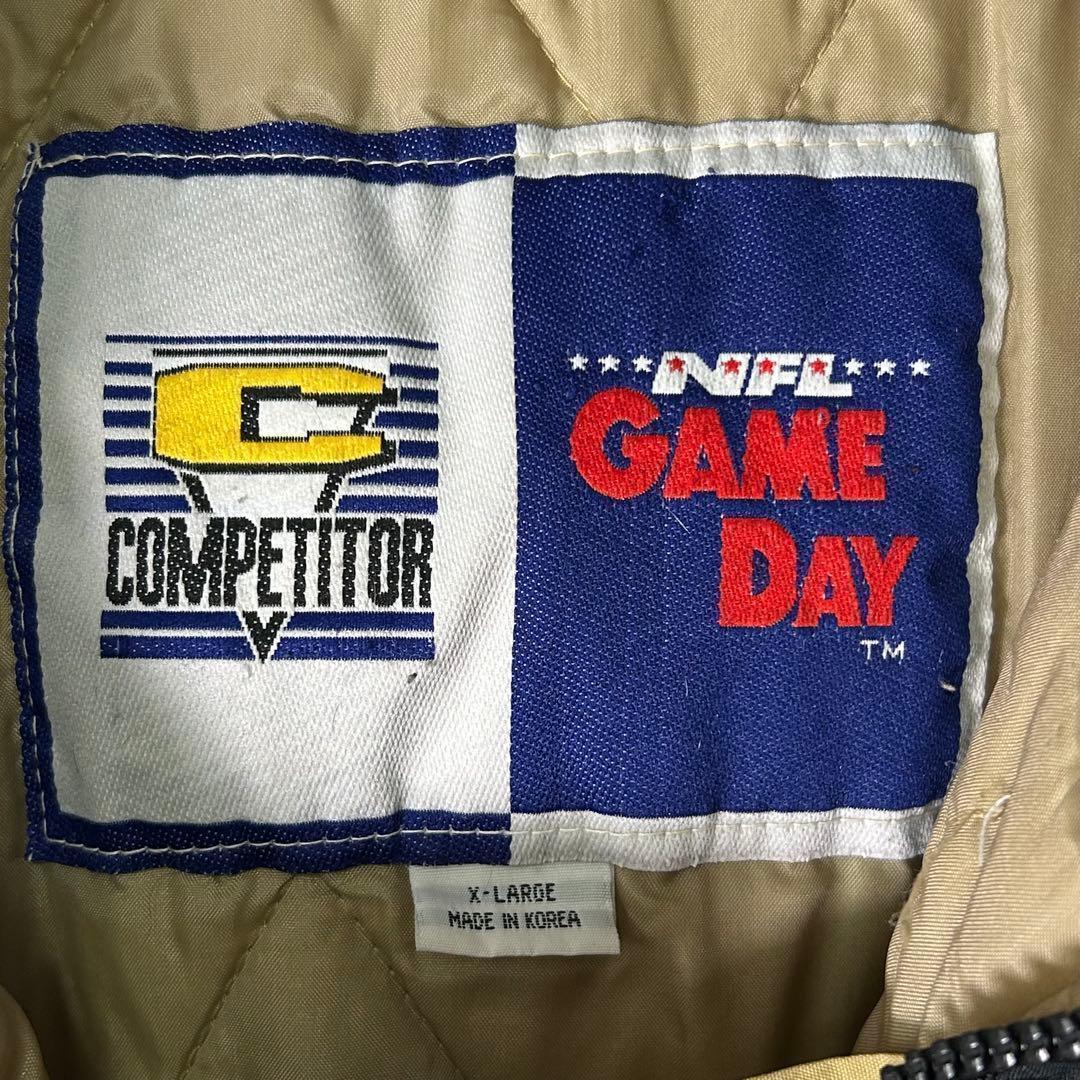 90s NFL セインツ ナイロン アノラック パーカー 中綿 スタジャン 刺繍
