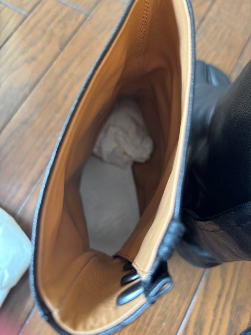【美品】Maison Margiela ブラック レザーブーツ　38