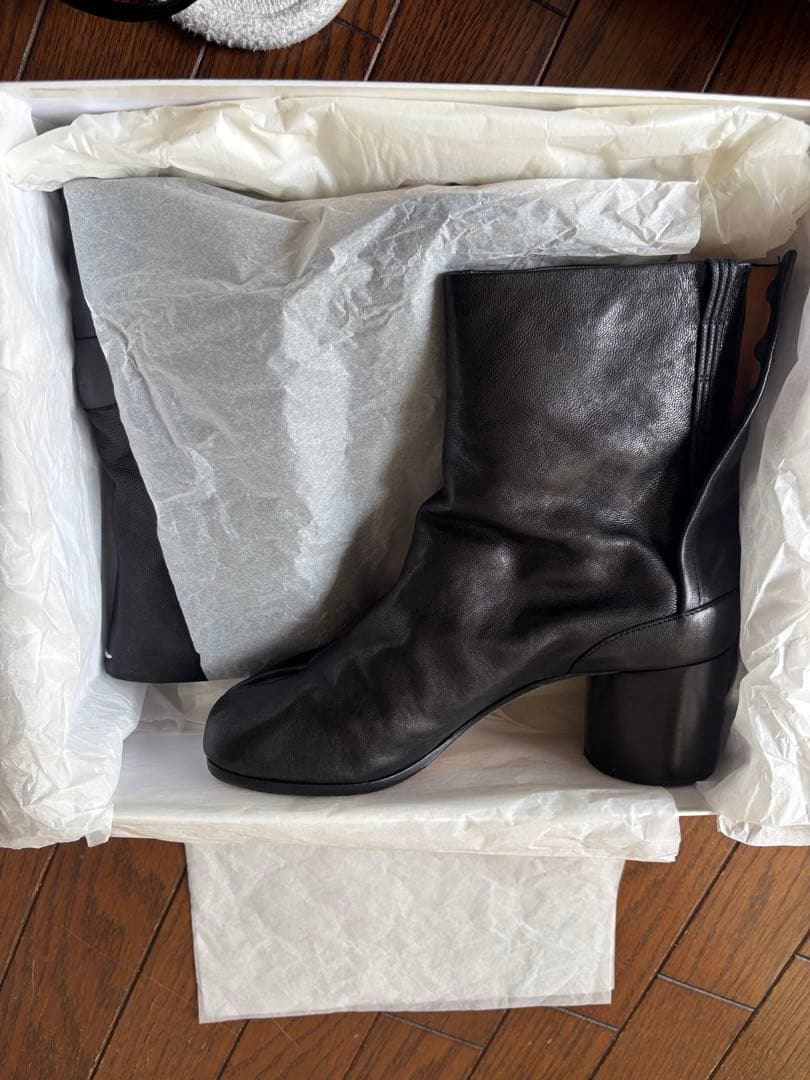 【美品】Maison Margiela ブラック レザーブーツ　38