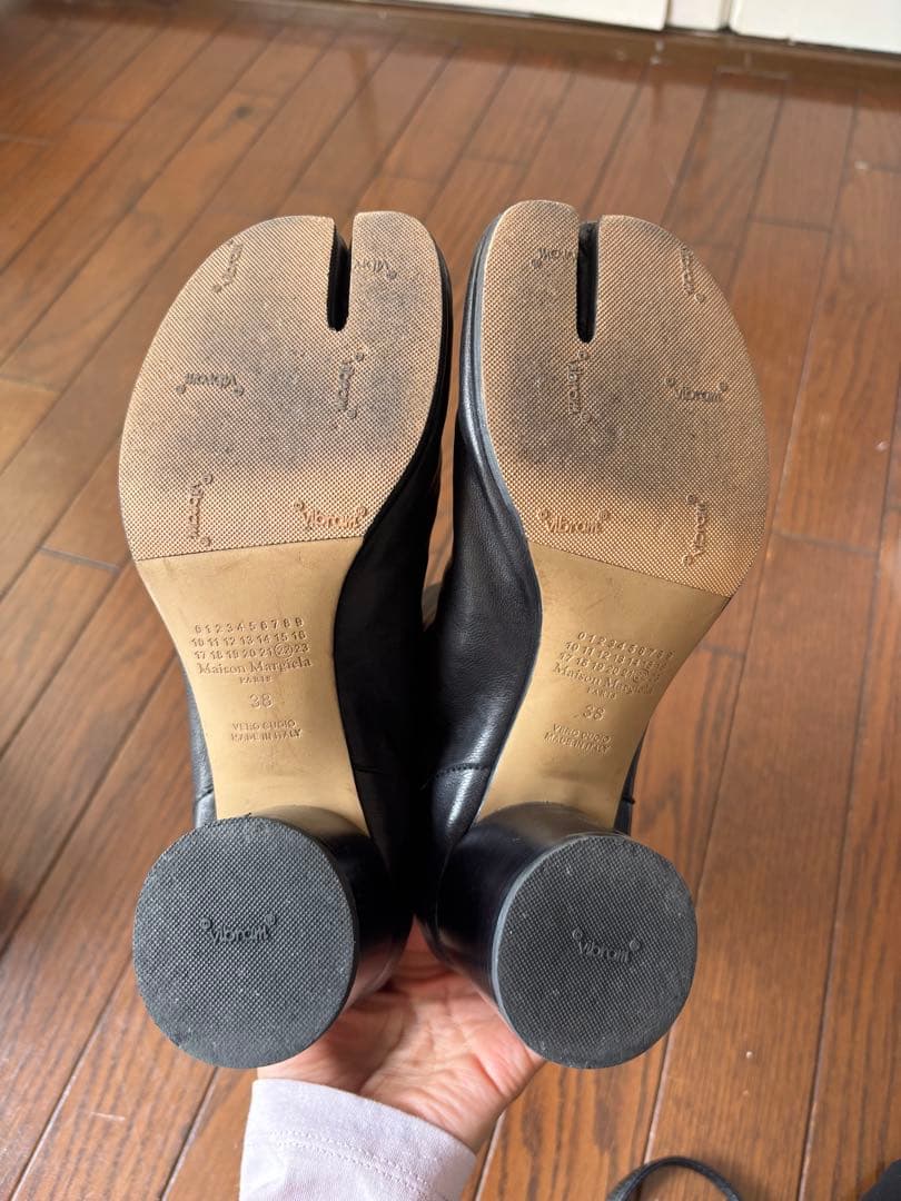 【美品】Maison Margiela ブラック レザーブーツ　38