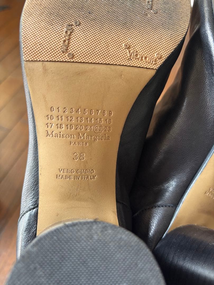 【美品】Maison Margiela ブラック レザーブーツ　38