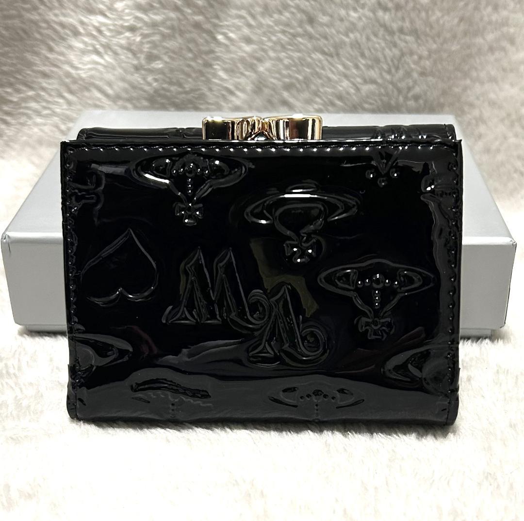 ★新品★Vivienne Westwood 三つ折り財布 ブラック エナメル 黒