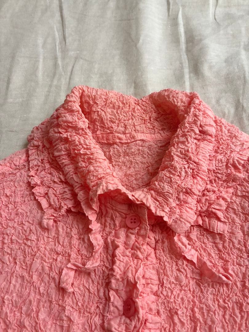 美品✨ ISSEY MIYAKE me ミーバイ シャツ　カーディガン　ピンク