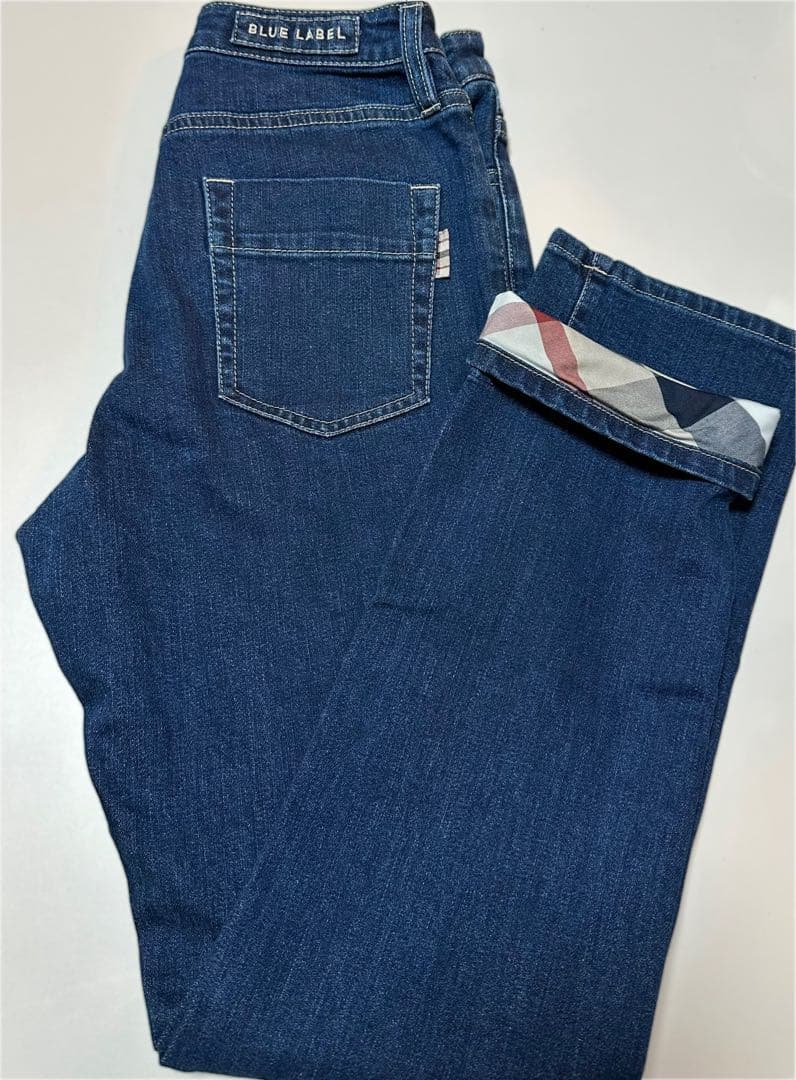 BLUE LABEL CRESTBRIDGEストレッチデニムストレートパンツ34