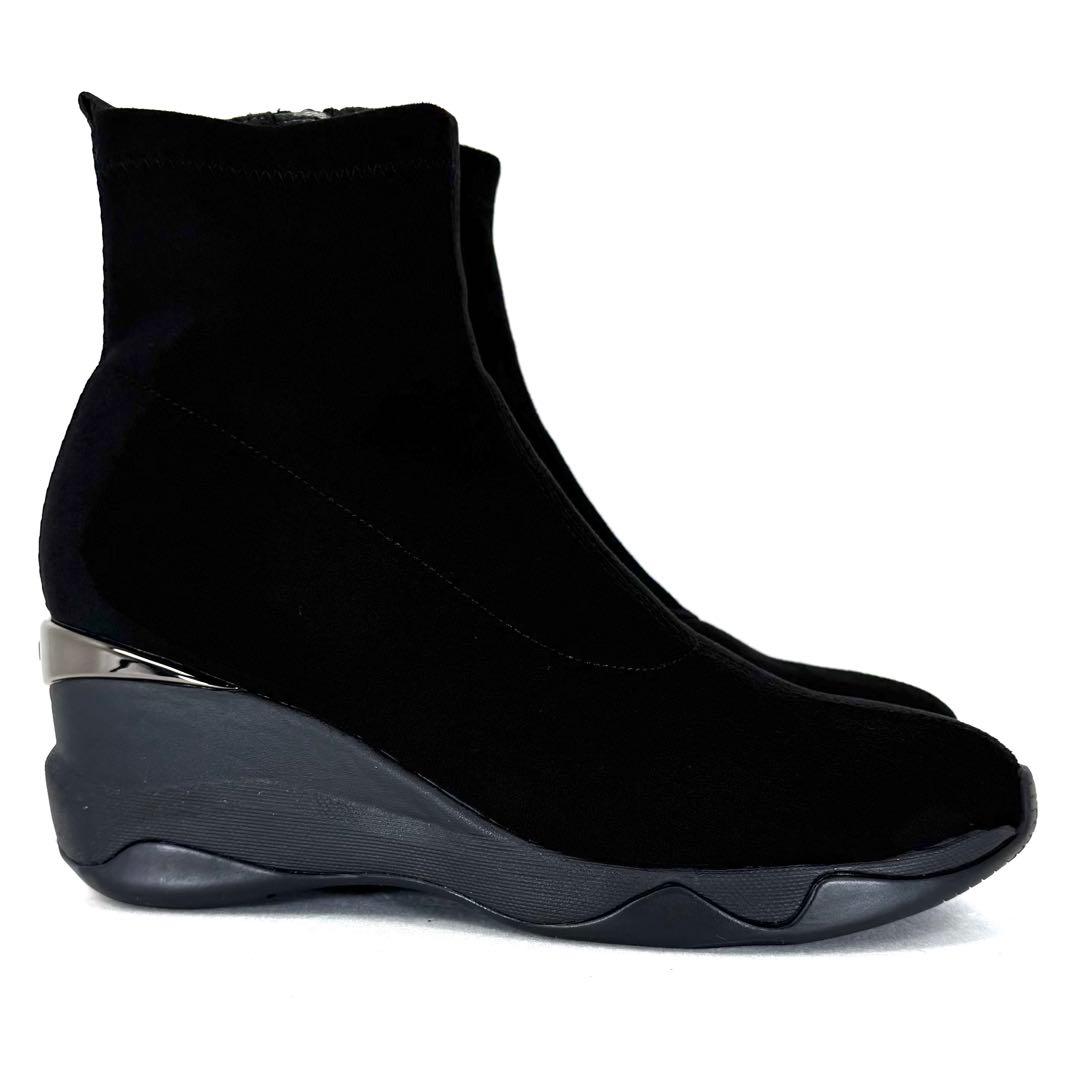 【+diana】 プラスダイアナ （23.5） ウェッジソール ショートブーツ