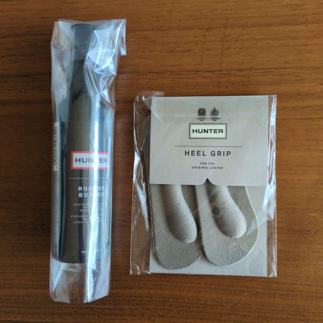 美品★Hunterレディースリファインスティッチペニーローファー&新品バッファ
