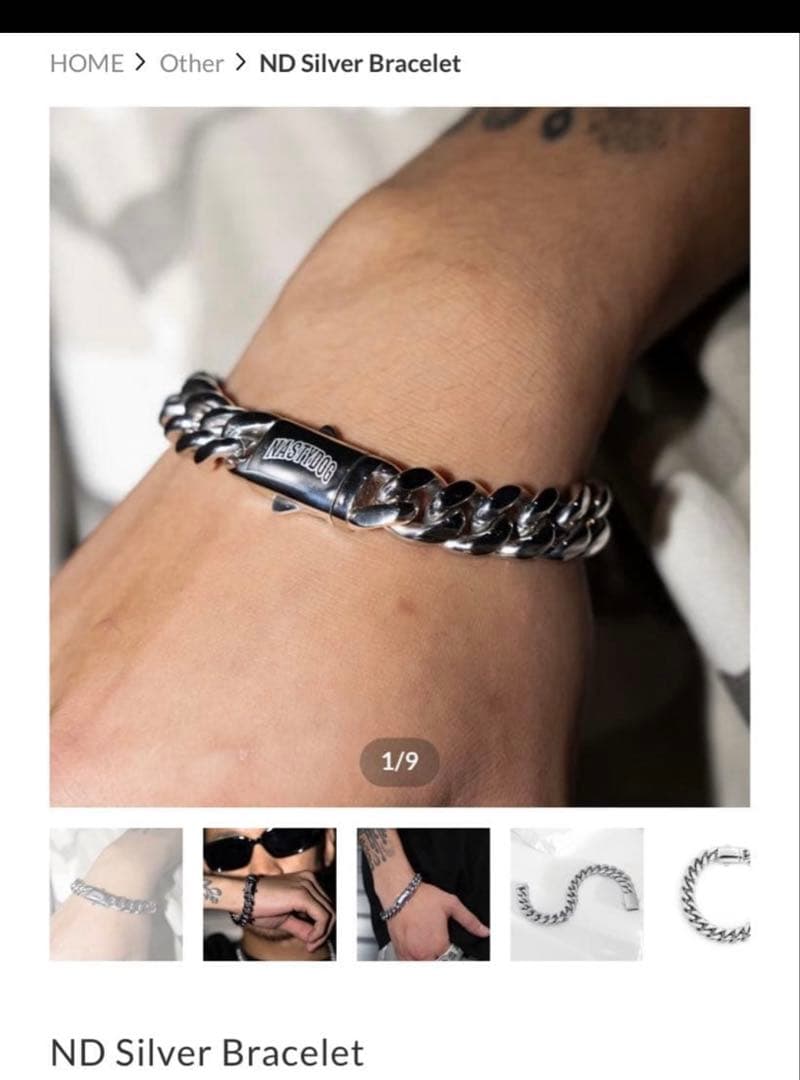 ナスティードッグ　シルバーネックレスブレスレットセット