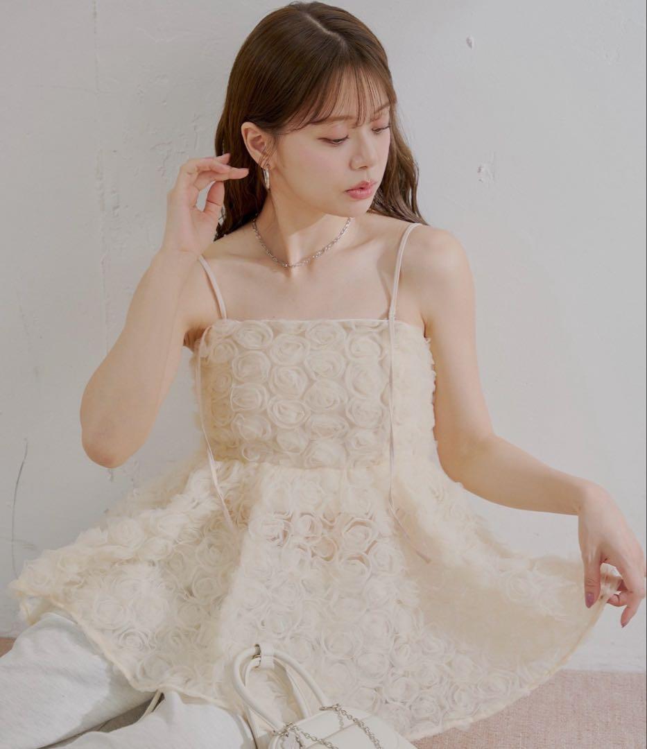 【SALON by Chico】ローズチュールペプラムブラウス