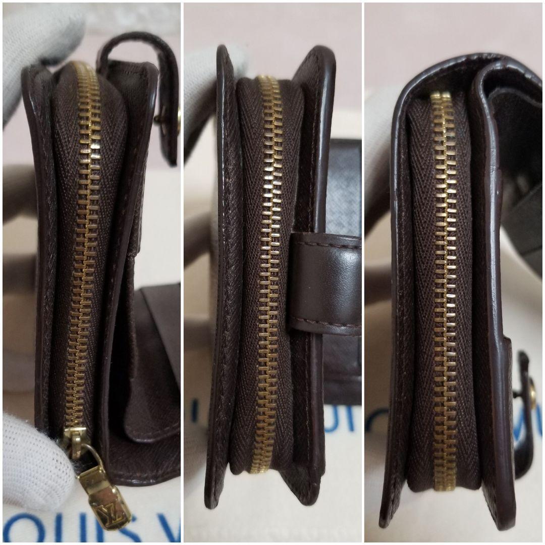 【美品】ルイヴィトン ダミエ コンパクトジップ 二つ折り財布