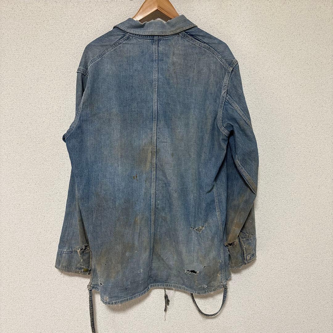 か*す様 最終価格！50s ボロ　カバーオール　ダメージデニム