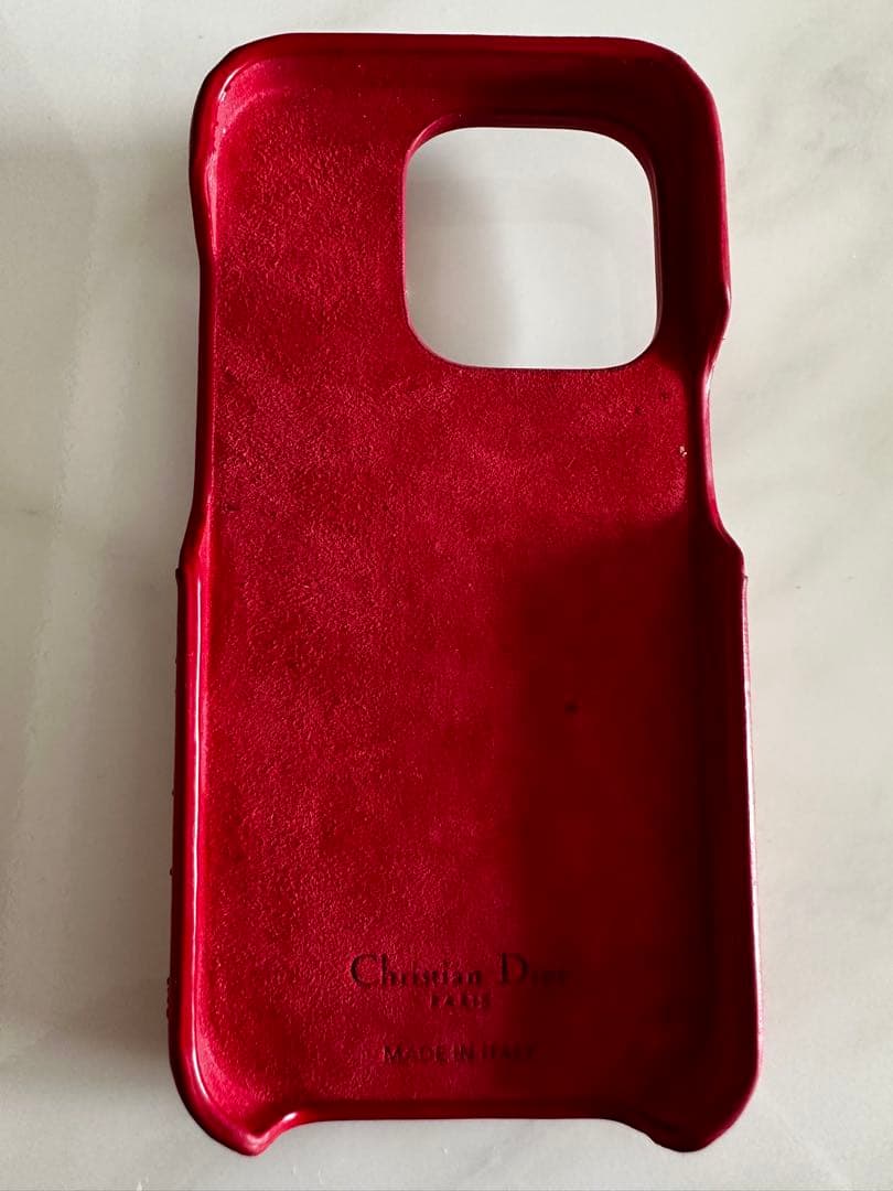 m美品Lady Dior iPhone 14pro カナージュ ラムスキン