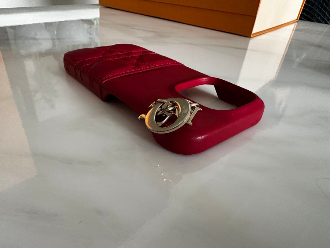 m美品Lady Dior iPhone 14pro カナージュ ラムスキン