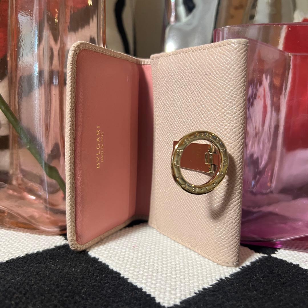 箱ありBVLGARI カードケース　名刺入れ　ビーゼロワン　サークルロゴ　ピンク