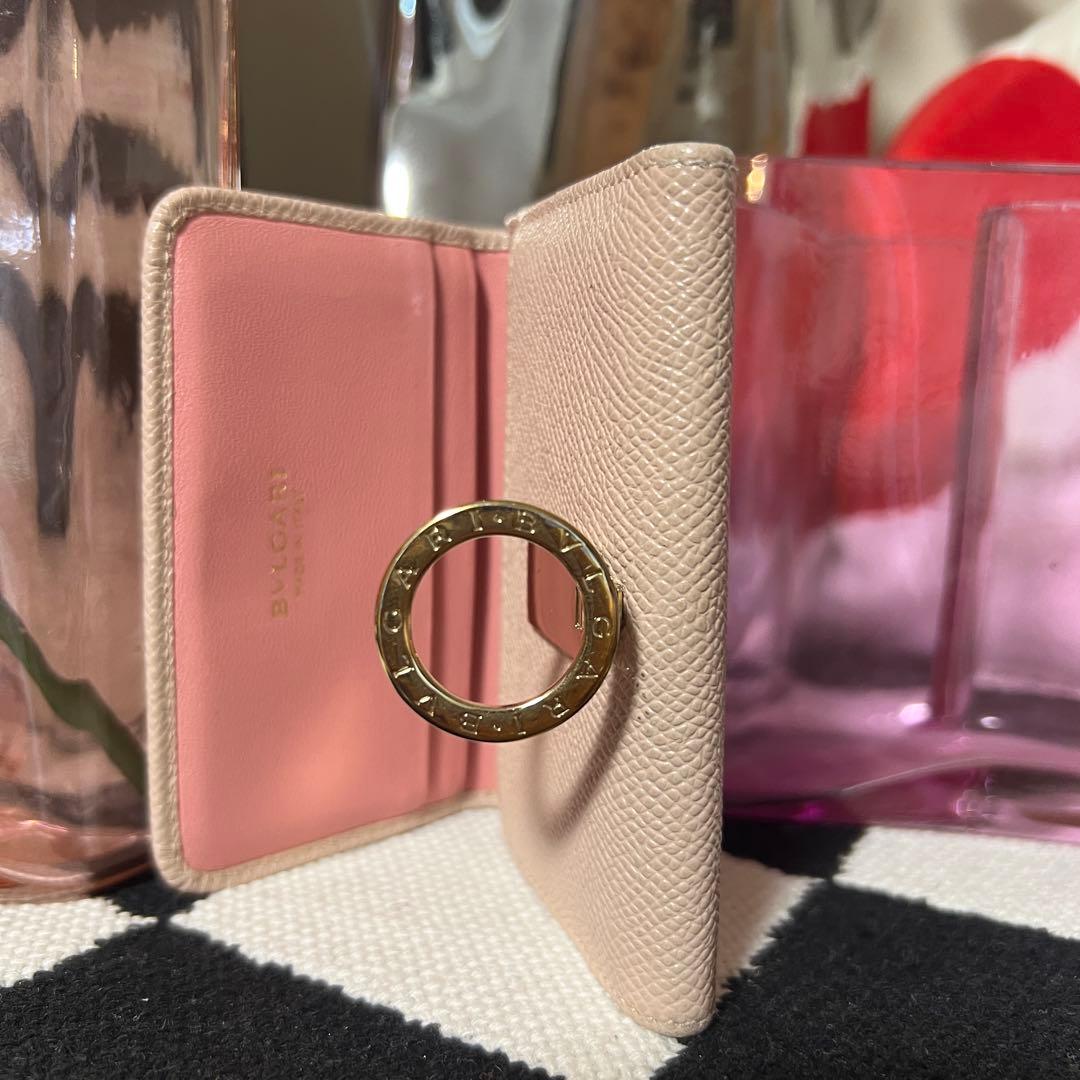 箱ありBVLGARI カードケース　名刺入れ　ビーゼロワン　サークルロゴ　ピンク