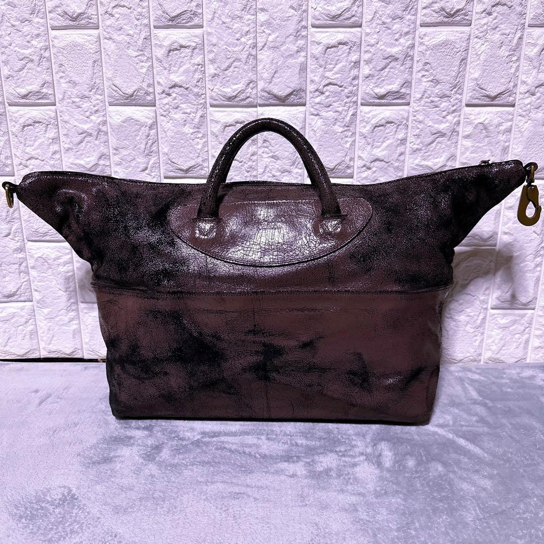 【極美品】ジャスエムビー 3way ボストンバッグ エイジング加工 ゴールド金具
