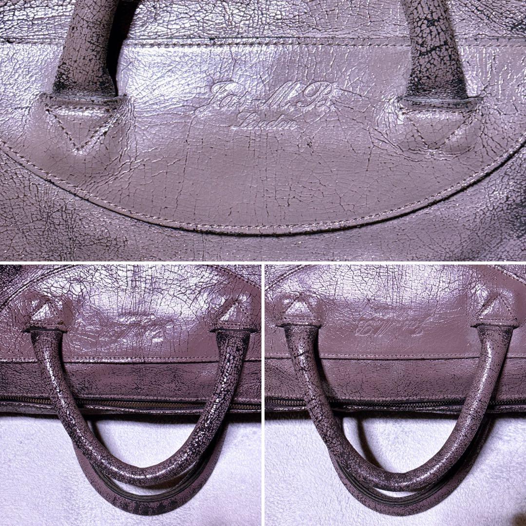 【極美品】ジャスエムビー 3way ボストンバッグ エイジング加工 ゴールド金具