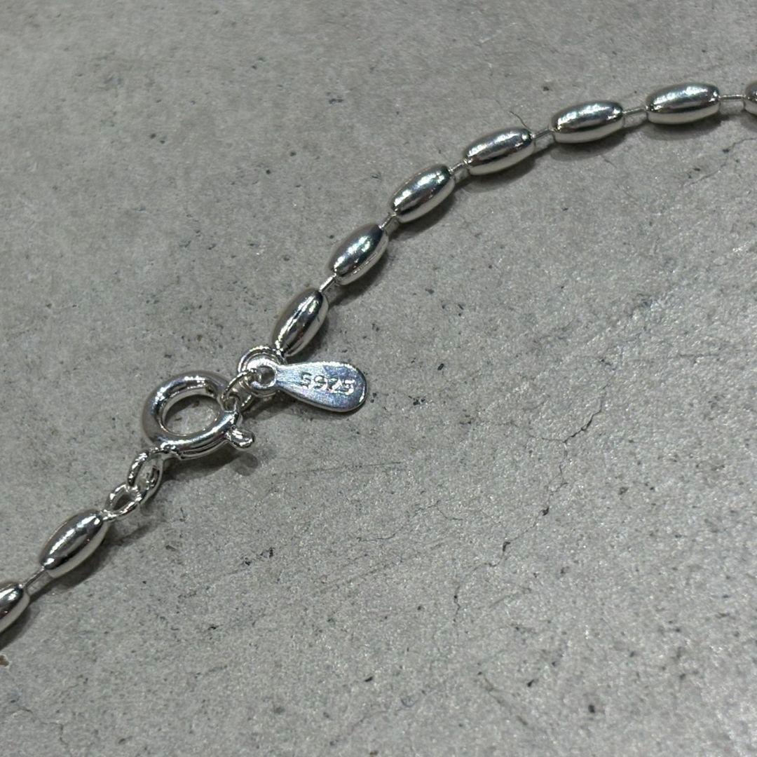 ヴィンテージ シルバー 925 シンプル チェーン ネックレス ボール