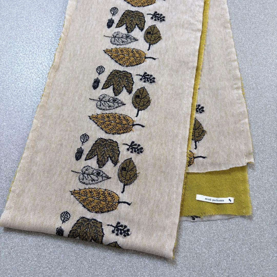 【希少✨刺繍】ミナペルホネン winter flagsストール カシミヤ100%